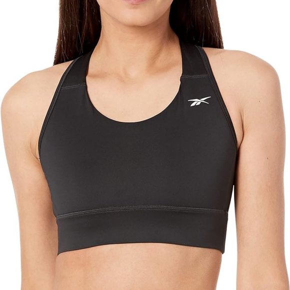NWT Reebok Womens Essentials Racerback Sports Bra Black Plus Size 1X-4X $40 K393 - Picture 1 of 1